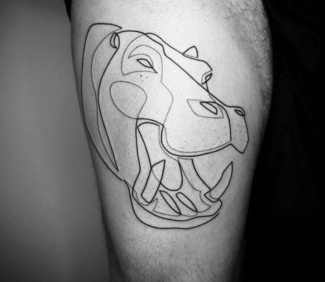 Thigh Leg Tattoo, Hippo Tattoo, Mo Ganji, Pocket Watch Tattoos, One Line Tattoo, 100 Tattoo, Poppies Tattoo, Watch Tattoos, Tattoo Artwork