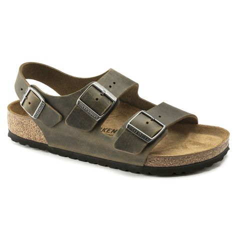 Milano BS Oiled Leather Men Birkenstock, Birkenstock Style, Birkenstock Men, Slippers Summer, Stylish Sandals, Birkenstock Milano, Buckle Sandals, Men Vintage, Athletic Outfits