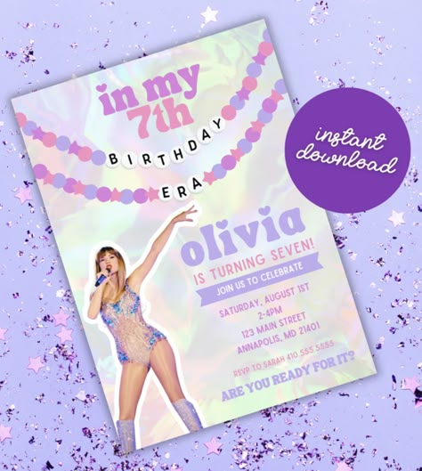 Taylor Swift Party Ideas (The Ultimate Planning Guide) - Pretty My Party Taylor Swift Pool Party, Taylor Swift Party Invitations, Taylor Swift Themed Birthday Party, Taylor Swift Birthday Invitations, Taylor Swift Party Ideas, Taylor Swift Playlist, Taylor Swift Birthday Party Ideas, Birthday Party Invitations Free, Swift Party