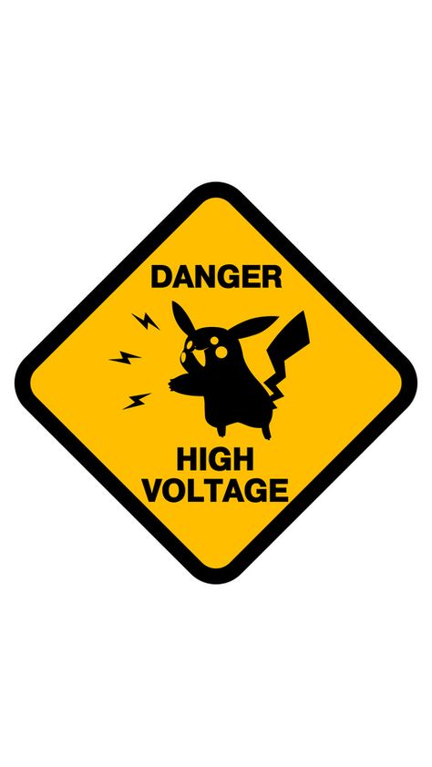 If you know about the amazing abilities of Pokemon Pikachu, then you will immediately guess what this yellow warning sign means. The funny sticker with Pikachu High Voltage Road Sign!. Warning Signs Design Art, Warning Signs Aesthetic, Senior Patches, Pikachu Sticker, High Voltage Sign, Danger High Voltage, Pokemon Icon, Rajput Quotes, Funny Warning Signs