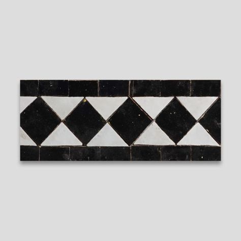 Moroccan Zellige Tiles - Otto Tiles & Design, contemporary tile company Black And White Tile Bathroom Vintage, Morocco Villa, Neoclassical Bathroom, Tuscan Italy, Dark Green Tile, Black And White Border, Black And White Tiles Bathroom, Italy Restaurant, Zellige Tiles