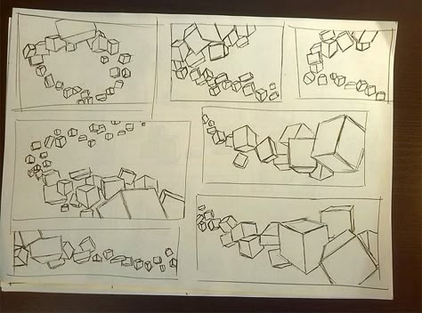 example of perspective boxes Art Practice Exercises, Line Art Lesson, Intro To Art, Geometric Shapes Drawing, 8th Grade Art, Perspective Drawing Architecture, Perspective Drawing Lessons, Art Basics, Elements And Principles