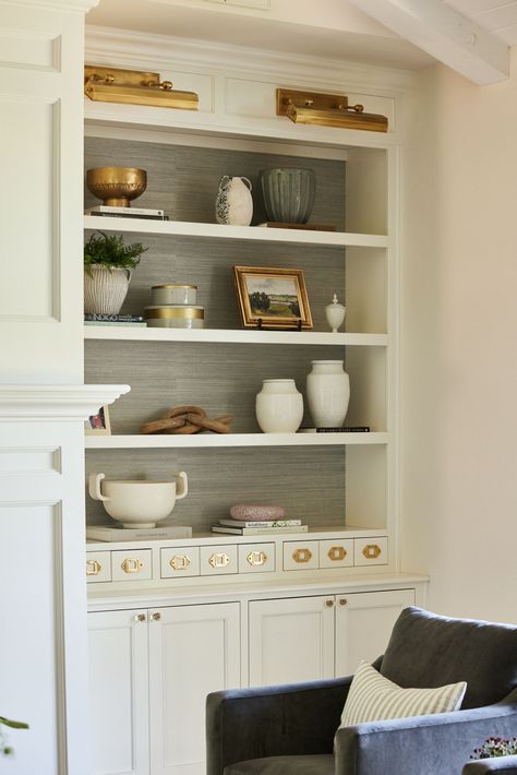 #51stRenoProject | #LWSimplyBeautifulLiving | #LuxuryInteriorDesign | Builder: Bent Nails | Photography by: @johncwoodcock Styling Shelves, Luxury Living Room Design, Favorite Paint Colors, Favorite Paint, Shelf Styling, Luxury Living Room, Built Ins, Luxury Interior Design, Living Room Inspiration