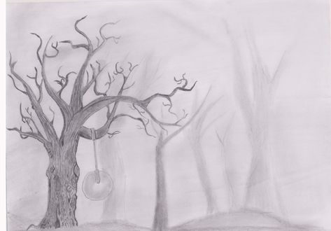 Forest Pencil Drawing Fog How To Draw Fog Pencil, Forest Pencil Drawing, Forest Drawing Easy, Forest Drawing, Pencil Sketches, Sketch Ideas, Art Pencil, Forest Fire, Drawing Tutorials