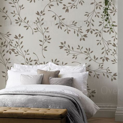 60cm only $3 ! 120cm only $13 ! leaf vine branch stencil Stencil For Wall Painting, Stencil Dresser, Paint Template, Montessori Kitchen, Large Wall Paintings, Wall Stencils Diy, Door Paint, Large Door, Wallpaper Stencil