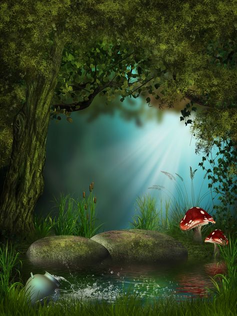 magic,fairy,tale,mushroom,green,romantic,dream,aquatic,plant,grass,river,summer,vascular,water,environment,outdoor,spring,forest,tree,landscape,hd Background Photo Studio, Video Backdrops, Forest Backdrops, Fantasy Background, Fairy Pictures, Magic Forest, Fantasy Fairy, Fantasy Art Landscapes, Magical Forest