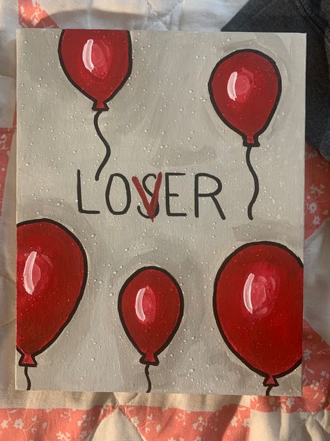 Canvas Artwork Emo Paintings Easy, Cute Things To Paint For Valentines Day, Painting Ideas On Canvas Aesthetic Retro, Scream Canvas Painting Easy, Easy Paintings To Recreate, Cute Love Paintings For Him Easy, Easy Y2k Painting Ideas, Easy Fun Acrylic Painting Ideas, Y2k Art Painting