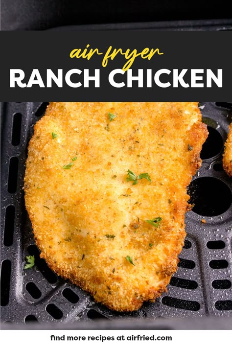 Air Fryer Ranch Chicken Ranch Chicken In Air Fryer, Chicken Airfryer Recipes Easy, Airfryer Chicken Recipes Easy, Air Fryer Ranch Chicken Breast, Air Fryer Ranch Chicken Tenders, Airfryer Ranch Chicken, Air Fryer Boneless Skinless Chicken Breast Recipes Easy, Breaded Chicken Air Fryer, Chicken Breasts In Air Fryer