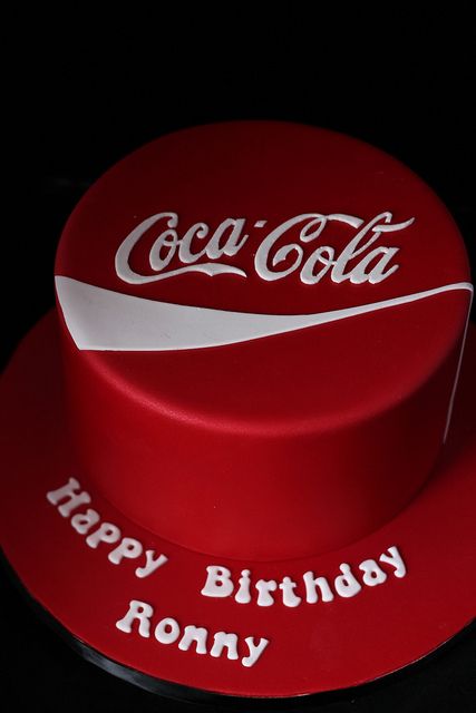 Coca Cola cake by Andrea's SweetCakes, via Flickr Coca Cola Party, Coke Cake, Coca Cola Cake, Cola Cake, Always Coca Cola, Red Cake, Chocolate Butter, 50th Bday, Vintage Coca Cola