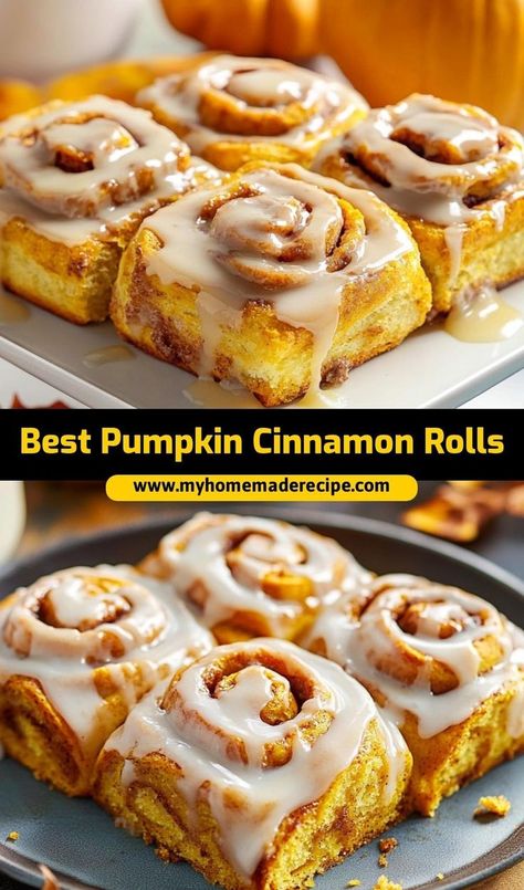 These best pumpkin cinnamon rolls are the ultimate cinnamon rolls for fall. Soft, spiced, and filled with pumpkin flavor, they’re the perfect rolls for a cozy breakfast or dessert Thanksgiving Breakfast, Pumpkin Cinnamon Rolls, Delicious Thanksgiving, Pumpkin Treat, Maple Glaze, Cinnamon Flavor, Cinnamon Rolls Recipe, Best Pumpkin, Homemade Pumpkin