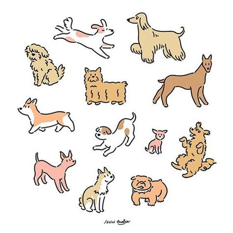 Dog Illust, Corgi Doodle, Dog Doodles, Dibujo Simple, Dog Illustrations, Doodle Characters, 강아지 그림, Animal Illustrations, Doodle Dog