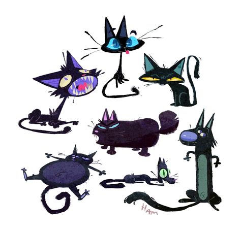 Ham Firouzan on Twitter: "black cat friday https://t.co/o4DhjkXmgw" / Twitter Cat Cartoon Character Design, Evil Cat Illustration, Black Cat Character Design, Cat Concept Art, Cat Character Design, Animal Face Paintings, Group Of 4, Easy Animal Drawings, Evil Cat