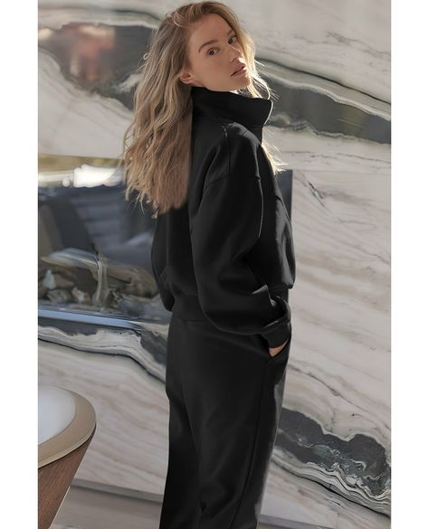 Unmissable deal! Black Half Zip up Pullover Active Top and Joggers Set, now at an incredible price of £38.35! Grab it now! #FashionableFinds #TrendyThreads #SaleAlert #StylishSteals #ClearanceSale #ClothingClearance #AffordableFashion #ClothingSale #ChicDeals #BargainBuys Black Sweatsuit, Zip Up Pullover, Joggers Set, Active Top, Sweatsuit Set, Casual Joggers, Drawstring Jogger, Half Zip Sweatshirt, Activewear Sets