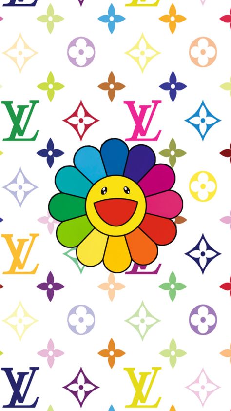 #wallpaper #flowerboy #louisvuitton #colorful #aesthetic #pretty #lowcarb #funny #wallpapers Murakami Flower Wallpaper Iphone, Takashi Murakami Flower Wallpaper, Takashi Murakami Wallpaper, Murakami Flower Wallpaper, Takashi Flower, Murakami Wallpaper, Takashi Murakami Louis Vuitton, Superflat Pop, Shiny Aesthetic