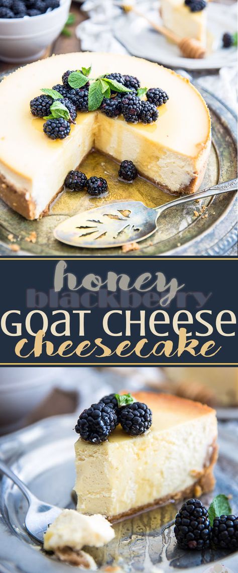 Mini Goat Cheese Cheesecake, Goat Cheesecake Recipe, Goat Milk Cheesecake, Cooking With Goat Cheese, Goat Cheese Flavors, Goat Cheese Cake, Goat Cheese Dessert Recipes, Honey Cheesecake Recipes, Goat Cheese Dessert