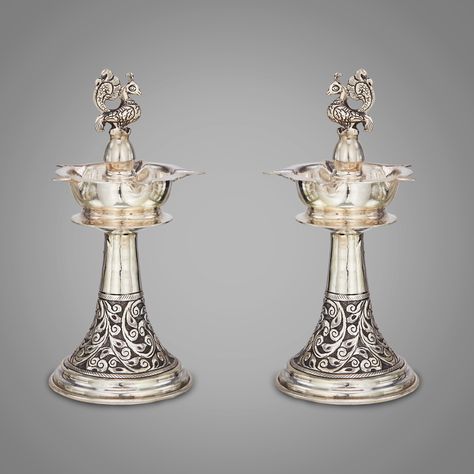 Buy Silver Lamps Online | Buy Silver Kuthu Vilaku Online | SVTM Jewels Silver Kundulu Designs, Silver Deepam Design, Silver Pooja Items Indian, Svtm Jewels, Silver Kuthu Vilakku Design, Silver Items For Pooja, Silver Lamps For Pooja, Silver Diyas For Pooja, Antique Silver Pooja Items