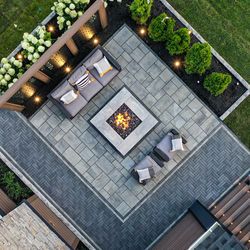 Patio Upgrade, Landscape Details, Patio Plans, Patio Pavers Design, Garden Pond Design, Backyard Plan, Modern Backyard Landscaping, Backyard Fireplace, Cozy Backyard