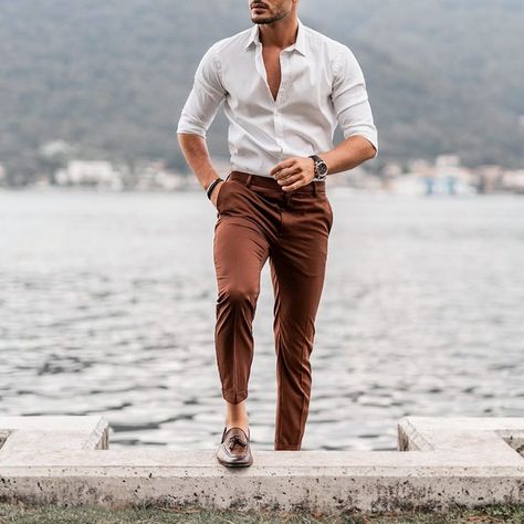 Rate this outfit 1-10 😍👌🏽 #menwithclass Stil Masculin, Party Outfit Men, Mens Business Casual Outfits, Shirt Outfit Men, Formal Men Outfit, Classy Outfits Men, Pants Outfit Men, Wedding Outfit Men, Men Fashion Casual Shirts