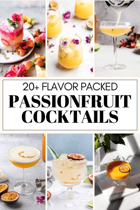 Transport yourself to a tropical paradise with the tantalizing flavors of passionfruit cocktails. With their vibrant color, tropical aroma, and tangy-sweet taste, passionfruit adds a delightful twist to classic cocktails. Passionfruit Cocktail Recipes, Passionfruit Spritz, Passionfruit Daiquiri, Passionfruit Cocktail, Coconut Tequila, Nye Cocktail, Summer Sangria Recipes, Passion Fruit Mojito, Passion Fruit Margarita