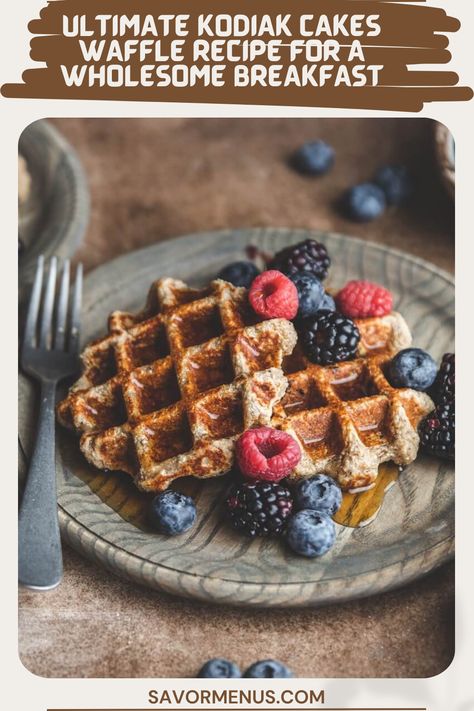 Start your day off right with the ultimate Kodiak Cakes waffle recipe! These hearty waffles are made with whole grains, packed with protein, and perfect for a wholesome breakfast that keeps you energized all day. Wholesome Breakfast, Waffle Cake, Kodiak Cakes, Waffle Recipe, Waffle Recipes, Whole Grains, Breakfast Recipe, Day Off, Waffles