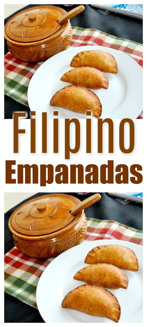 Philippine Recipes, Empanadas Recipe Filipino Style, Chicken Empanadas Recipe Filipino, Filipino Empanadas Recipe, Ilocos Empanada Recipe, Empanada Filling Recipes Chicken, Filipino Empanada Dough Recipe, Filipino Empanada, Filipino Food