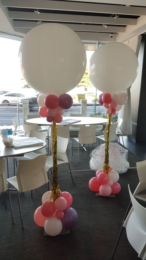 Ballon Collums, Balloon Driveway Entrance, Balloon Stand, Pink And Blue Balloon Column, Column Balloon Design, Organic Balloon Column, 3 Color Balloon Column, Nurse Balloons, Organic Column Balloon