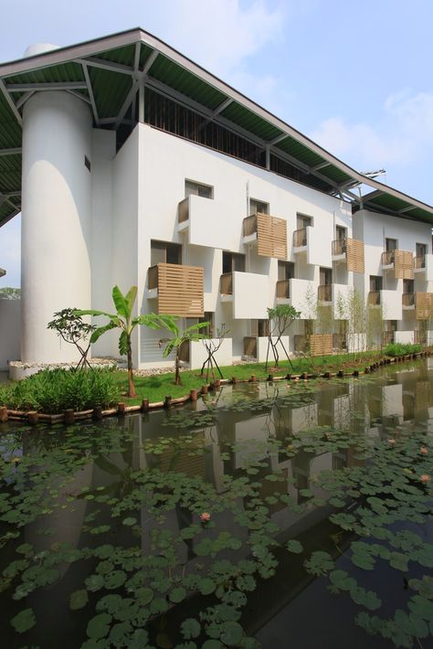 Gallery of Dormitories for ITRI Southern Taiwan Campus / Bio-Architecture Formosana - 11 Bio Architecture, College Architecture, University Dorms, Collective Housing, Campus Design, Student House, Apartment Architecture, Exhibition Booth Design, Education Architecture