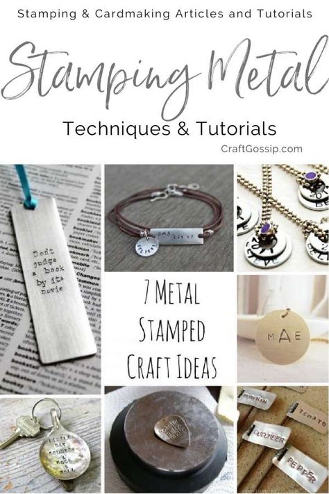 7 Metal Stamped Craft Ideas – Stamping Metal Stamped Jewelry Diy, Diy Washer Necklace, Metal Stamping Projects, Metal Stamping Kit, Metal Stamping Diy, Impress Art, Metal Stamping Ideas, Stamping Metal, Stamping Jewelry