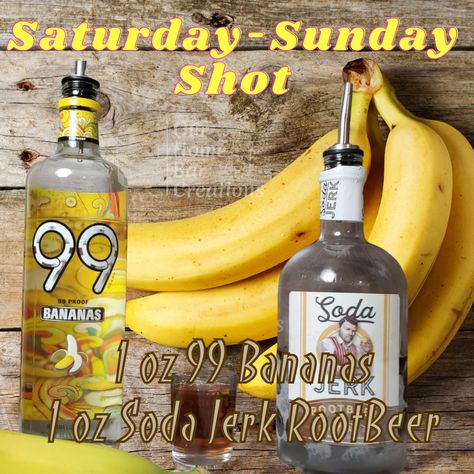 99 Bananas & Root Beer Soda Jerk 99 Bananas Shots, 99 Bananas, Beer Shots, Liqueur Cocktails, Soda Jerk, Beer Shot, Welcome To Our Home, Root Beer, Us Foods