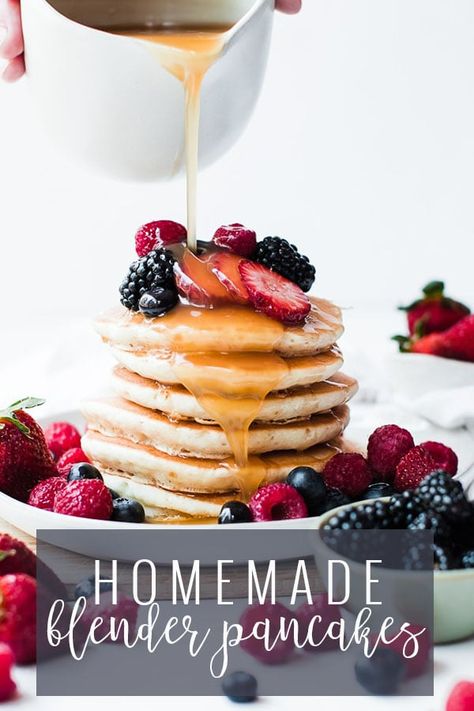 Buttermilk Syrup Recipe, Buttermilk Syrup, Blender Pancakes, Homemade Pancake Recipe, Homemade Buttermilk, Creamy Caramel, Tasty Pancakes, Homemade Pancakes, Pancakes Healthy