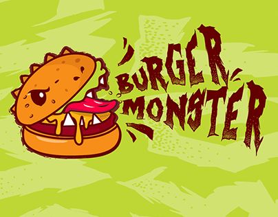 Monster Burger, Logo And Branding, Monster Illustration, Restaurant Logo, Logo Restaurant, Working On Myself, New Work, Work On, Adobe Photoshop