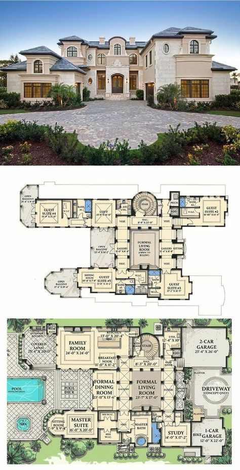 Mansion Plans, Model Architecture, House Plans Mansion, Mansion Floor Plan, Plans House, Architectural Design House Plans, Casas The Sims 4, Sims House Plans, House Layout Plans