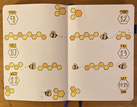 Bujo Bee Theme, Bee Bujo, April Journal, March Journal, March Bujo, Journal 2025, May Bullet Journal, April Bullet Journal, March Bullet Journal