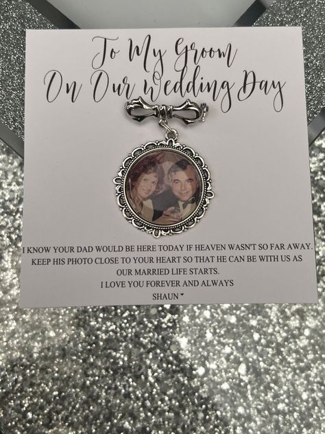 Wedding Remembrance, Bride Wedding Gift, Gift For Groom, Custom Lapel Pins, To My Future Husband, Photo Pin, Wedding Gifts For Bride, Future Wedding Plans, Boutonniere Wedding