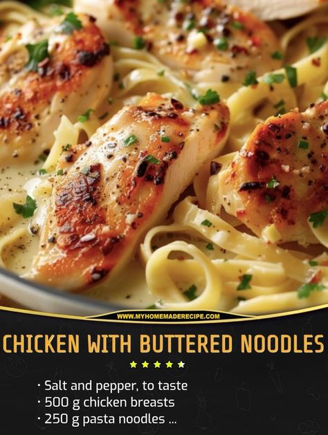 Buttery Noodles, Buttered Noodles Recipe, Chef Gordon, Chef Gordon Ramsay, Buttered Noodles, Tasty Chicken, Noodles Recipe, Pasta Noodles, Recipes Chicken