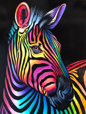 Animal Pop Art, Zebra Artwork, Wallpaper Dog Aesthetic, Animals And Pet Supplies, Colorful Animal Paintings, Dog Tattoo Ideas, Zebra Painting, Wallpaper Dog, Animal Jungle