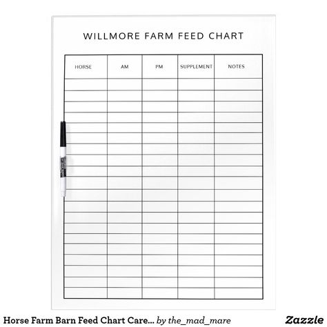 Horse Farm Barn Feed Chart Care Chart Dry Erase Board Horse Feed Chart, Horse Lessons, Goal Charts, Horse Supplements, Horse Ideas, Horse Stable, Horse Feed, Horse Trainer, Horse Boarding