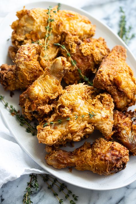 Buttermilk Fried Chicken Recipe Southern Buttermilk Fried Chicken, Buttermilk Fried Chicken Recipe, Ready Recipes, African American Food, Southern Collard Greens, Okra And Tomatoes, Peanut Curry, Southern Potato Salad, Brine Chicken