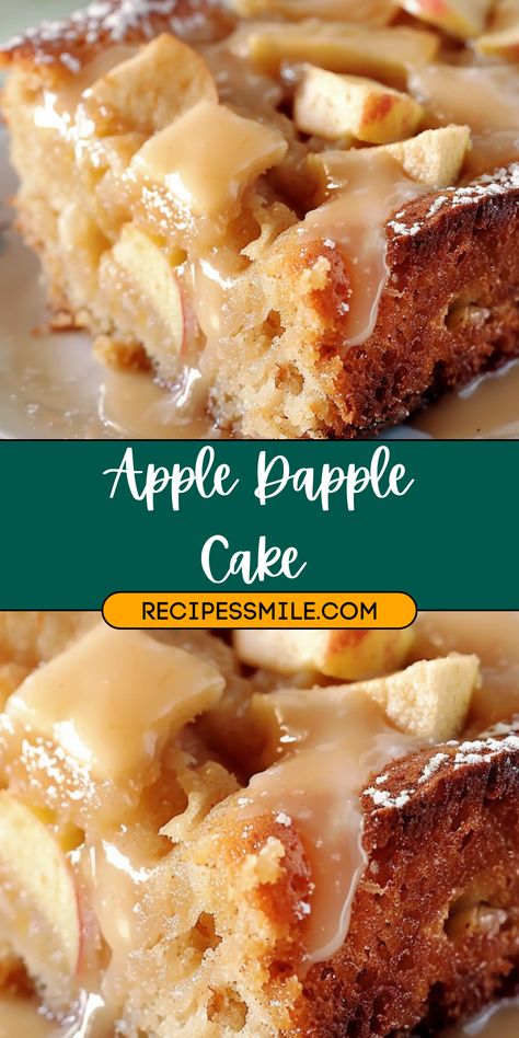 Apple Dapple Cake is a delicious, comforting dessert made with fresh apples, walnuts or pecans, and a rich cinnamon-spiced batter. Topped with a sweet brown sugar glaze, this moist cake is perfect for any occasion, especially during the fall season or the holidays. Easy to make and irresistibly fragrant, it’s sure to become a family favorite. The combination of tender apples, warm spices, and crunchy nuts creates a mouthwatering treat that’s perfect for dessert, or holiday celebrations. Grandma’s Apple Cake, Apple Cinnamon Cake Easy, Apple Dapple Bundt Cake, Apple Crunch Cake, Cinnamon Apple Cake Recipe, Apple Dapple Cake Recipes, Brown Sugar Glaze For Cake, Apple Cake Recipes Moist, Apple Desserts With Fresh Apples