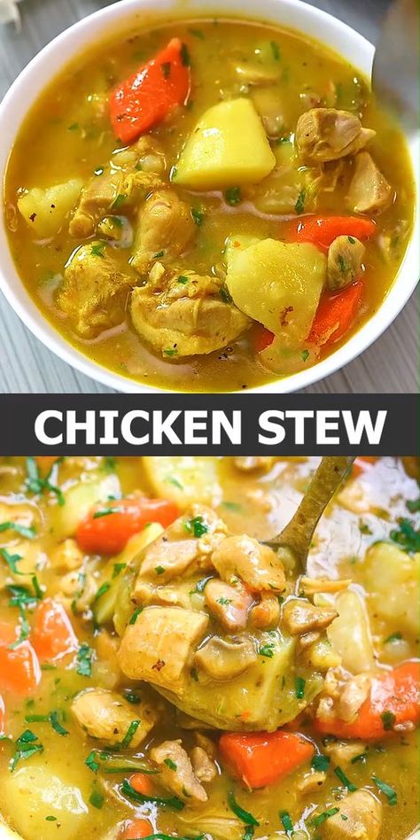 Stew Chicken, Stew Soup, Vegetable Soup Healthy, Stew Chicken Recipe, Potatoes Carrots, Chicken Meat, Tortellini Soup, Makanan Diet, Soup Dinner