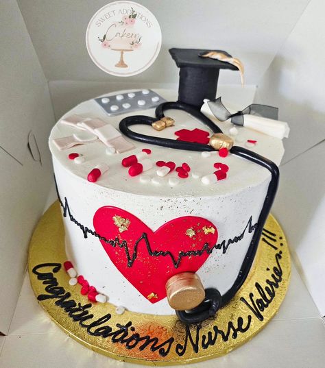 Congratulations Nurse Valerie! . . #rn #rngraduation #registerednurse #nursecake #customcelebrationcakes #customcakesontariocalifornia #graduationcake Nursing Cakes Graduation, Nurse Cake Ideas Graduation, Nurse Theme Cake, Congratulations Nurse, Nursing Graduation Cakes, Nurse Cake, Nursing Cake, Grad Cake, Ontario California