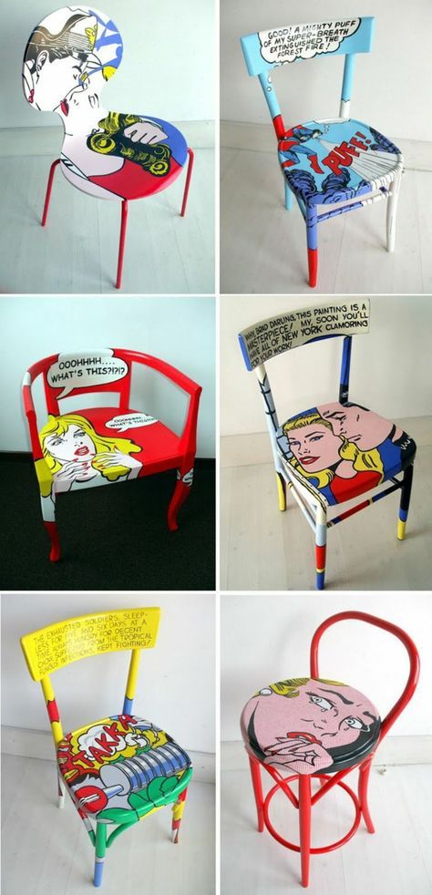 Pop Art Diy Ideas, Pop Art Decoration Ideas, Pop Art Decor Interior Design, Pop Art Furniture, Pop Art Roy Lichtenstein, Roy Lichtenstein Pop Art, Lichtenstein Pop Art, Pop Art Decor, Pop Art Design