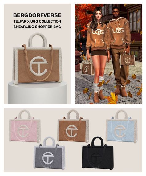 Sims 4 Telfar Bag, Telfar X Ugg, Ugg Collection, Thanksgiving Fits, Sims 4 Piercings, Sims 4 Tsr, Play Sims 4, Sims 4 Cc Shoes, Free Sims 4