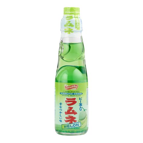 Shirakiku Melon Ramune Soda - World Market Ramune Soda, Aloe Drink, Melon Soda, Italian Soda, Honeydew Melon, Soda Water, Fizzy Drink, Bottom Of The Bottle, Carbonated Drinks