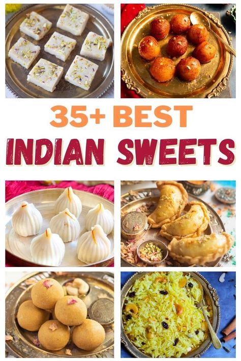 collection of Indian sweet recipes Easy Indian Sweets, Kid Veggie Recipes, Easy Indian Sweet Recipes, Kalakand Recipe, Sweet Pongal, Easy Indian Dessert, Sweet Fries, Homemade Recipes Dessert, Indian Dessert