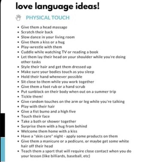 Physical Touch Examples, 5 Love Languages Gift Ideas, New Relationship Advice, Romantic Date Night Ideas, Couple Activities, Best Relationship Advice, First Relationship, Touch Love, Physical Touch