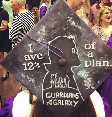 Guardians Of The Galaxy Graduation Cap, Marvel Graduation Cap, Marvel Graduation Cap Ideas, Disney Graduation Cap, Disney Graduation, Graduation Cap Decoration Diy, Grad Announcements, High School Graduation Cap, College Graduation Cap Decoration