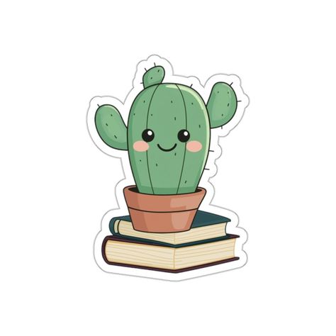 Bring a little greenery to your life with this adorable cactus sticker! Featuring a cute and cheerful design, it's perfect for decorating your water bottle, laptop, or planner. Made from durable, waterproof vinyl, this sticker is easy to apply and will add a touch of desert charm to any surface. A fun addition for plant enthusiasts! Cute Cactus, Kawaii Cactus, Cactus Mood Tracker, White Wallpaper With Kawii Cactus, Stickers Plants, Cactus Stickers Printable, Cactus Stickers, Waterproof Vinyl, Favorite Things Gift