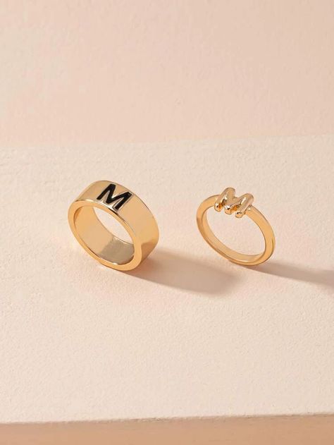 Jewelry Rings Unique, Couple Ring Design, Bride Jewelry Set, Silver Jewelry Accessories, Stylish Alphabets, Vintage Inspired Earrings, Letter Decor, Mens Gold Jewelry, Bride Jewelry