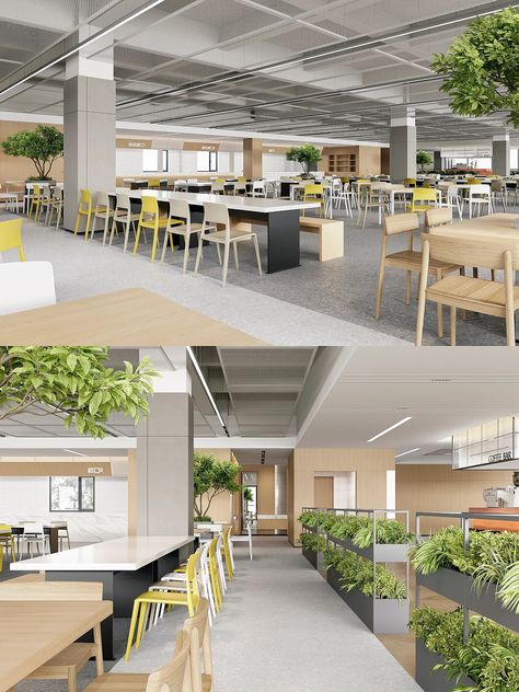 Hospital Cafeteria Interior Design, Modern School Cafeteria, Office Canteen Design, School Canteen Design, School Cafeteria Design, School Dining Hall, Office Cafeteria Design, Corporate Cafeteria, Inteior Design